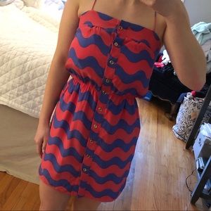 Britt Ryan Pink Blue Wave Dress